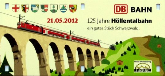Zuglaufschild 125 Jahre Höllentalbahn
